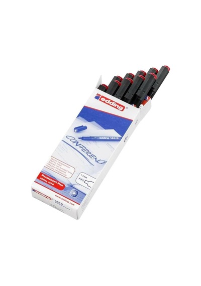 Edding 143b Asetat Kalemi Kırmızı 10'lu Paket Kırmızı