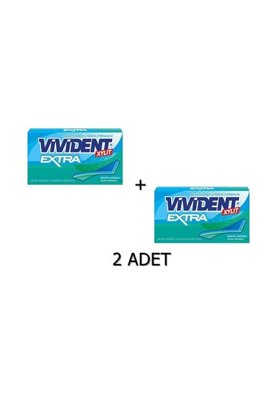 Vivident Extra Nane Mentol Aromalı Şekersiz Tatlandırıcılı Şerit Sakız 2 x 26 G