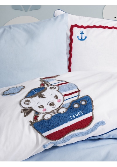 Cotton Box Punch Nakışlı Bebek Nevresim Takımı Miniyo Mavi