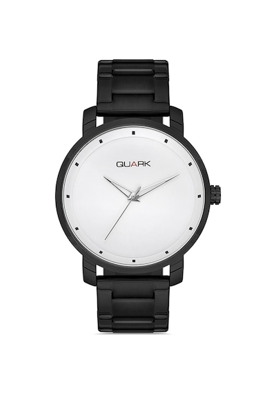 Quark Qc-511bk-7a Metal Kasa Çelik Kordon Siyah Erkek Kol Saati Siyah