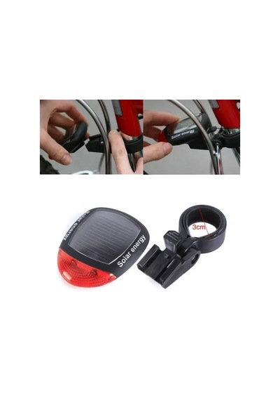 Bisiklet Stop Güneş Enerjili 3 Modlu - İthal Lnsbike Siyah