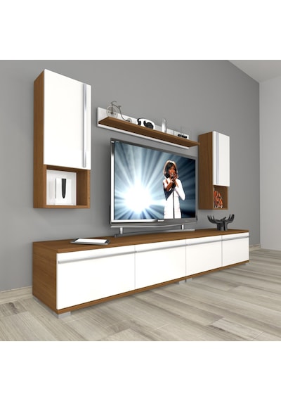 Decoraktiv Eko 5220ta Mdf Tv Ünitesi Tv Sehpası Ceviz - Beyaz