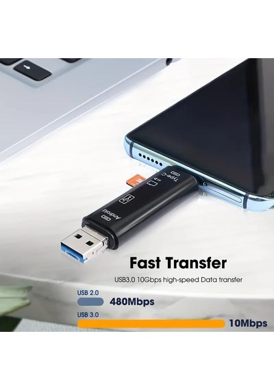 Store Otg 3 İn 1 Type-c Ve Micro Usb Tf Çevirici Dönüştürücü Kart Okuyucu 5068