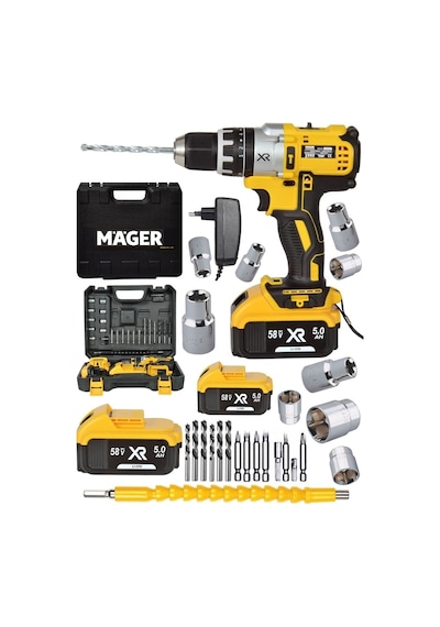 Mager Germany Technolgy Çelik Madren Metal Şanzıman 58 Wat Darbeli Matkap 24 Parça Set