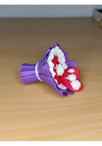 Mini Çiçek Buketi Plastik Hediyelik Mor