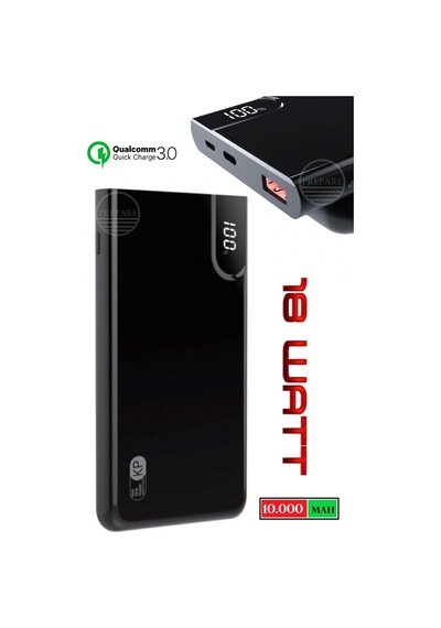 10000 mAh Qualcomm FAST Dijital Gösterge 18W PD 3.0 Hızlı Şarj Powerbank