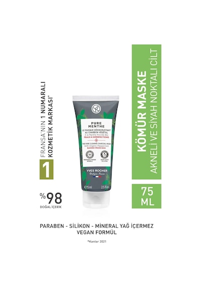 Yves Rocher The Pore Charcoal Mask 75 ML