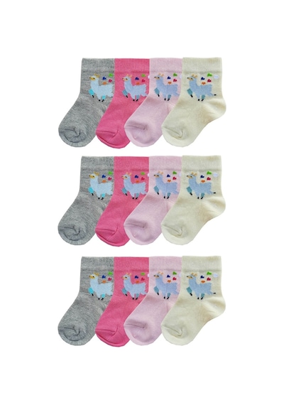 Bhr Kids Hepsinerakip 12Li Kız Bebek Soket Çorap Renkli Desenli Ekonomik Çorap
