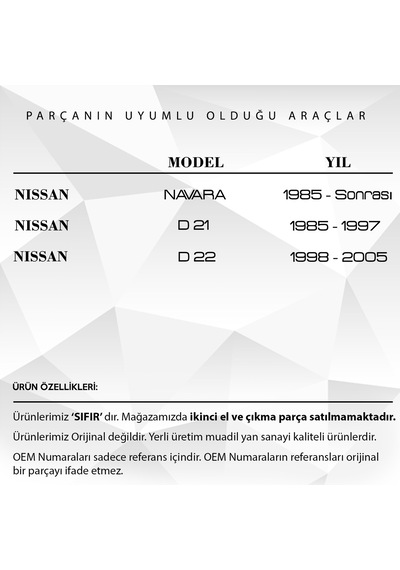 Nissan Navara, D21, D22 İçin Fren Debriyaj Pedal Lastiği