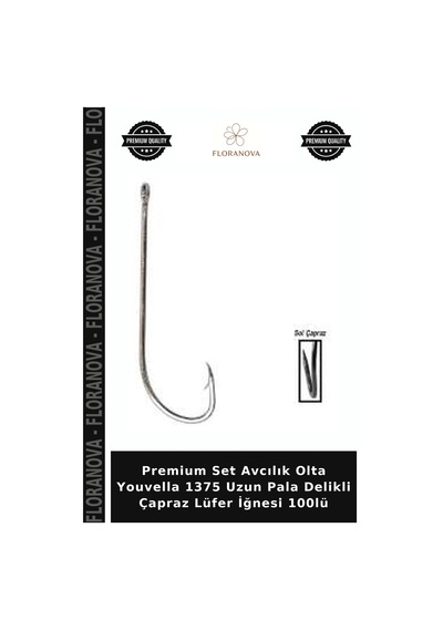 Premium Set Avcılık Olta Youvella 1375 Uzun Delikli Çapraz Lüfer İğnesi 100lü 1-0