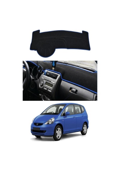 Honda - Jazz 2002-2008 Uyumlu Torpido Koruma Kılıfı - Mavi Şeritli