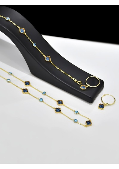 Papatya Silver 925 Ayar Gümüş Gold Kaplama Set