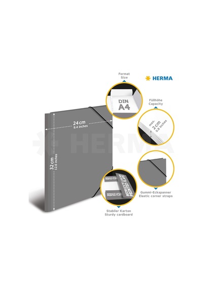 Herma Lastikli Dosya A4 Boyutunda Yılan Desenli Mavi-siyah
