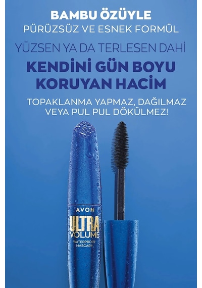 Avon Ultra Volume Suya Dayanıklı Maskara Blackest  Black