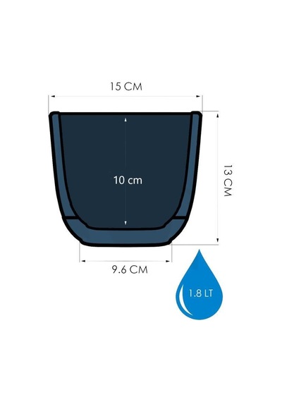 Omnipazar Krs-383 Dekoratif Plastik Mercan Kare Saksı 1.8 Litre No 3 79147056
