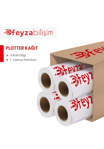 Feyza Bilişim Premium Opak 80gr Plotter Kağıdı 62cm X100mt