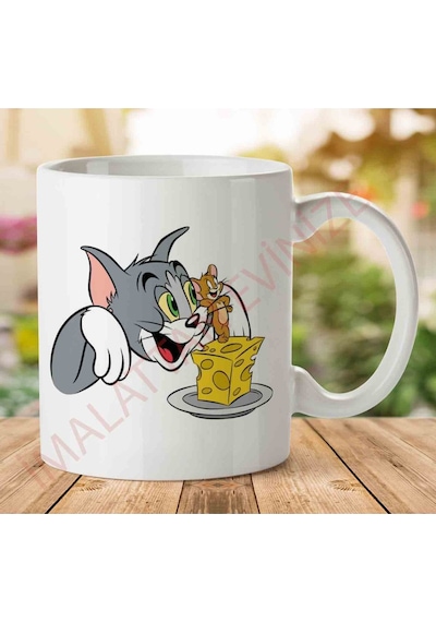 A2583 Tom And Jerry İki Tarafı Baskılı Kupa Bardak.jpg