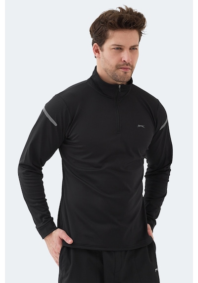 Slazenger Intımate I Erkek Dik Yaka Fermuarlı Siyah Sweatshırt Siyah