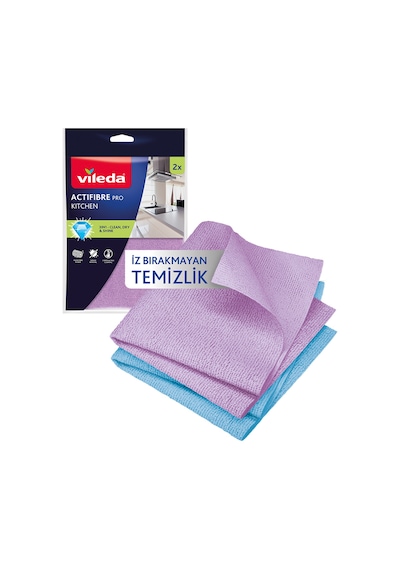 Actifibre Pro Kitchen Mikrofiber Bez, Pva Kaplama, İz Bırakmayan Tasarım Mavi Mor