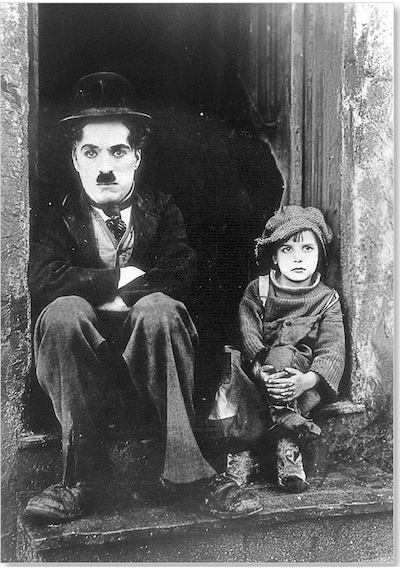 Cakasepetim Charlie Chaplin Ve Çocuk Sahne Ahşap Mdf Tablo