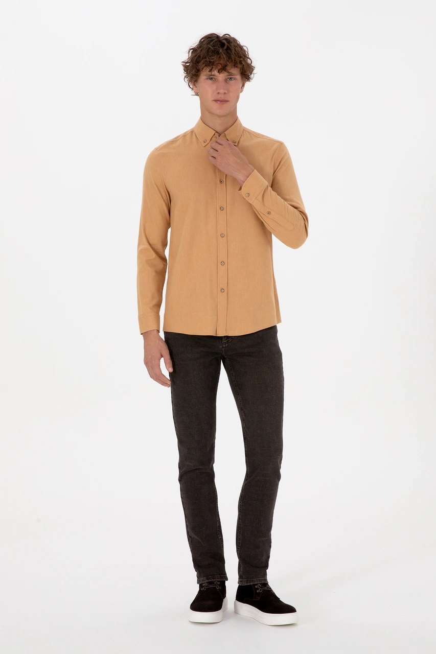 U.s. Polo Assn. Erkek Camel Gömlek Basic 50316721-vr015 Camel