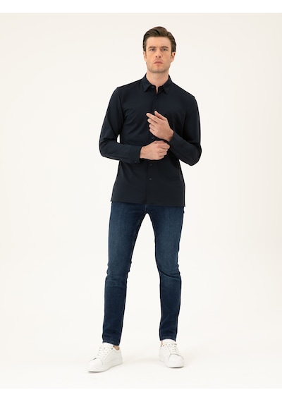 Cacharel Lacivert Slim Fit Gömlek