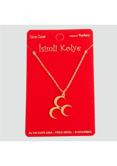 3 Hilal Uçlu Kolye Altın