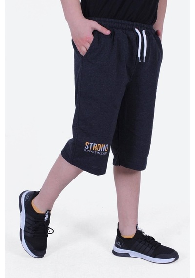 Fyk Kids Strong Baskı Detaylı, Cepli Erkek Çocuk Kapri Antrasit