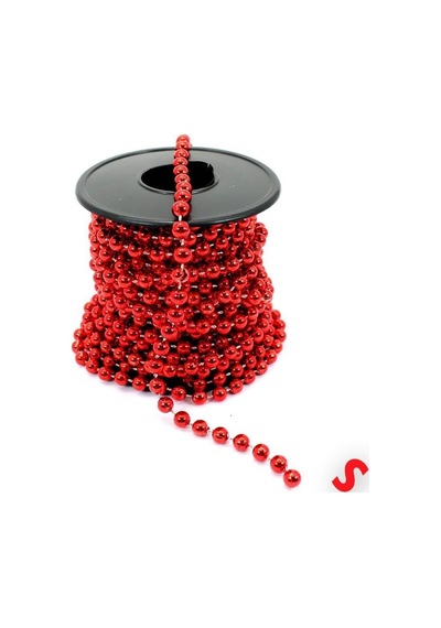 Zincir Boncuk Makara, 6mm X 8mt - Kırmızı