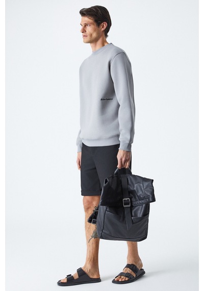 Grimelange Dane Erkek Organik Kumaşlı Yumuşacık Gri Sweatshirt Gri