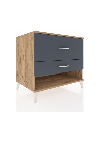 Kronos Şifonyer 2 Çekmeceli 88x59x80 Çam-antrasit Atlas Çam