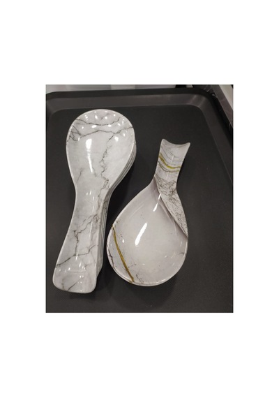 Desenli Melamin Ocak Yanı Kaşıklık - Melamin Kirli Kaşık Altlığı Kepçe, Kaşık Nihalesi 26 X 9 Cm Desenli