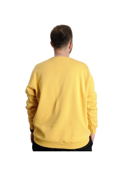 Mode Xl Büyük Beden Erkek Sweatshirt Bisiklet Yaka Man Official 23528 Hardal 001