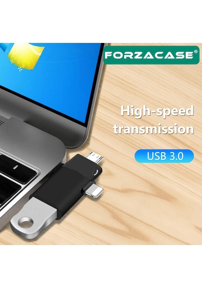 Micro Usb Type-c Lightning To 4in1 Otg Usb Çevirci Adaptör Fc930