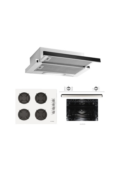 Alveus Destiny 604 MFA 604 - GLS 640 - F6 ECR Beyaz Ankastre Set