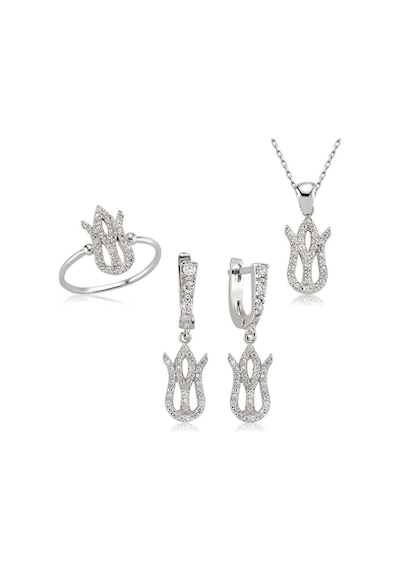Gümüş Lale Bayan Set - Gümüş: 11