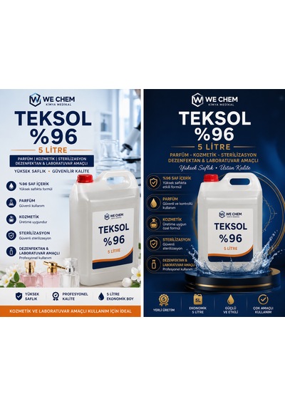 %96 Denatüre 5lt Parfüm Kozmetik Sterilizasyon Dezenfektan & Laboratuvar Amaçlı