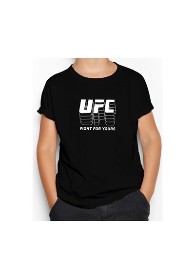 Zepplin Giyim UFC FG Siyah Çocuk Tişört Siyah