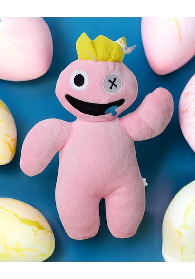 İthal Kumaş Sesli Müzikli Rainbow Friends Roblox Figür Peluş Oyuncak Uyku & Oyun Arkadaşı 30 Cm. Açık Pembe