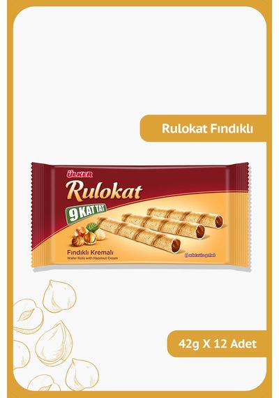 Ülker 9 Kat Tat Fındık Kremalı Rulokat 42 G
