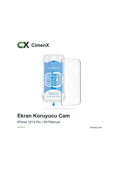 Apple iPhone Uyumlu 12 / 12 Pro - 9h Platinum Glass Full Cover Montaj Aparatlı Ekran Koruyucu Cam
