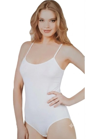 6 Adet Elite Life Bayan İp Askılı Çıtçıtlı Kancalı Body 792 Beyaz