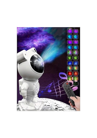 Astronot Starry Projector Galaksi Gece Lambası Yıldız Samanyolu Işıklandırma Bluetooth Hoparlör