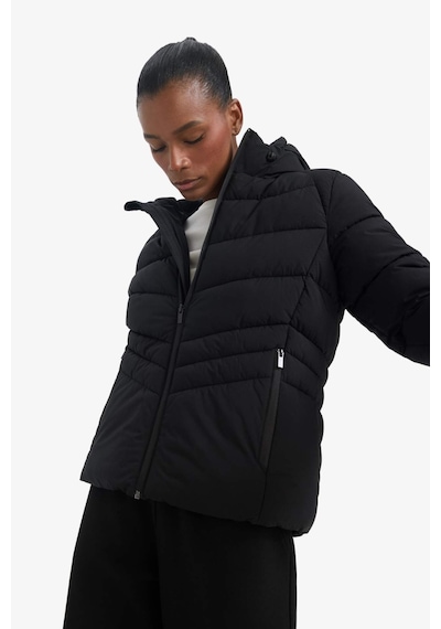 Defacto Defactofit Su İtici Regular Fit Kapüşonlu Fermuarlı Cepli Mont C8141ax25wnbk81 Siyah-bk81