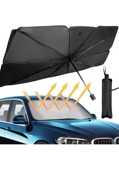 Oto Araç Güneşlik Ön Cam Katlanabilir Pratik Etkili Dayanıklı Şemsiye Tip 130x75cm Glz02350150 1 Adet
