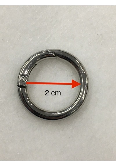 Karantuhafiye Çanta Halkası Yuvarlak Yaylı Klips 2 Cm 4 Lü Set Gümüş Gümüş