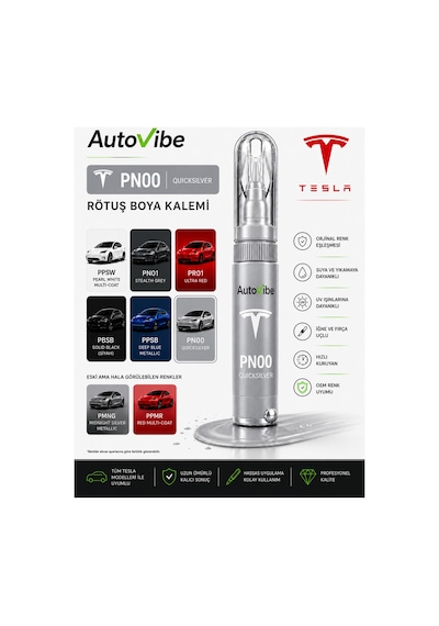 Tesla Rötuş Boya Kalemi Pn00 Quicksilver 2 Si 1 Arada
