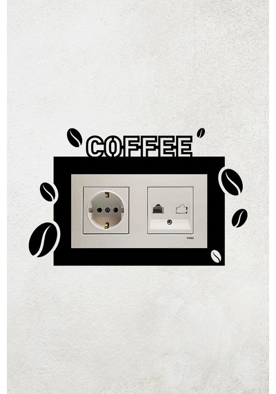 Coffee Kahve Tasarım 2li Dekoratif Priz Çerçevesi İç Ölçü 15,5x8,4 Cm Ev Dekoru - Kahve Kosesi
