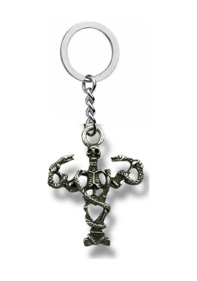 Sonsuz Güç Yılan Figürlü Sporcu İskelet Unisex Metal Anahtarlık