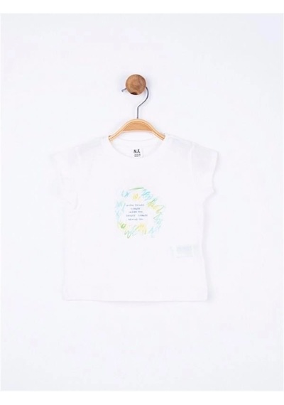 Nk Kids Kız Bebek Time Yazılı Pamuklu Tshirt-11896 Ekru